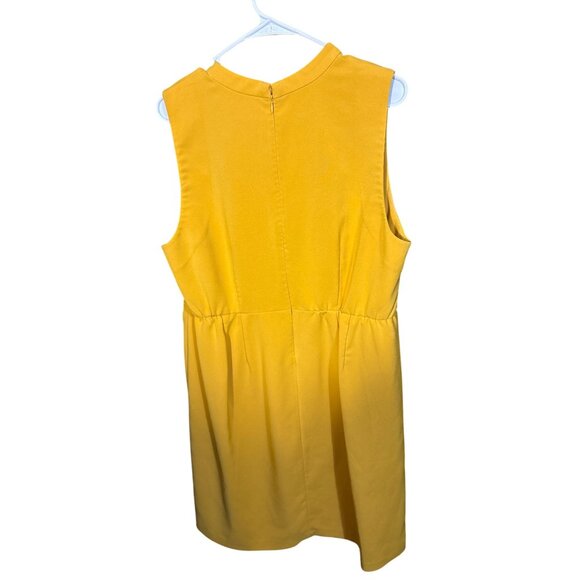 Sleeveless Sz 18 Yellow Eloquii‎ Dress With Bow Accent & Back Zipper Closure - Picture 4 of 5